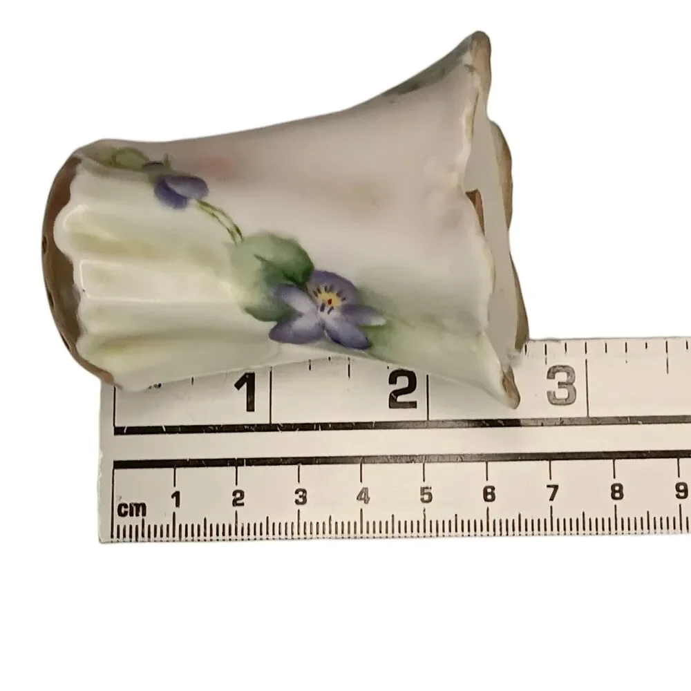 VTG Antique Hand Painted Violets Salt & Pepper Shakers Bavaria W/ New Stoppers